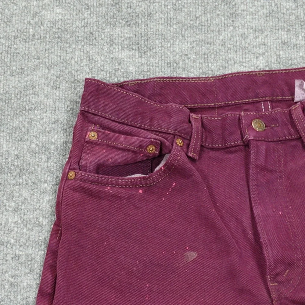 Vintage Levi's 554 Jeans Mens 34x30 Purple Straight Leg Made in USA Plum 90s